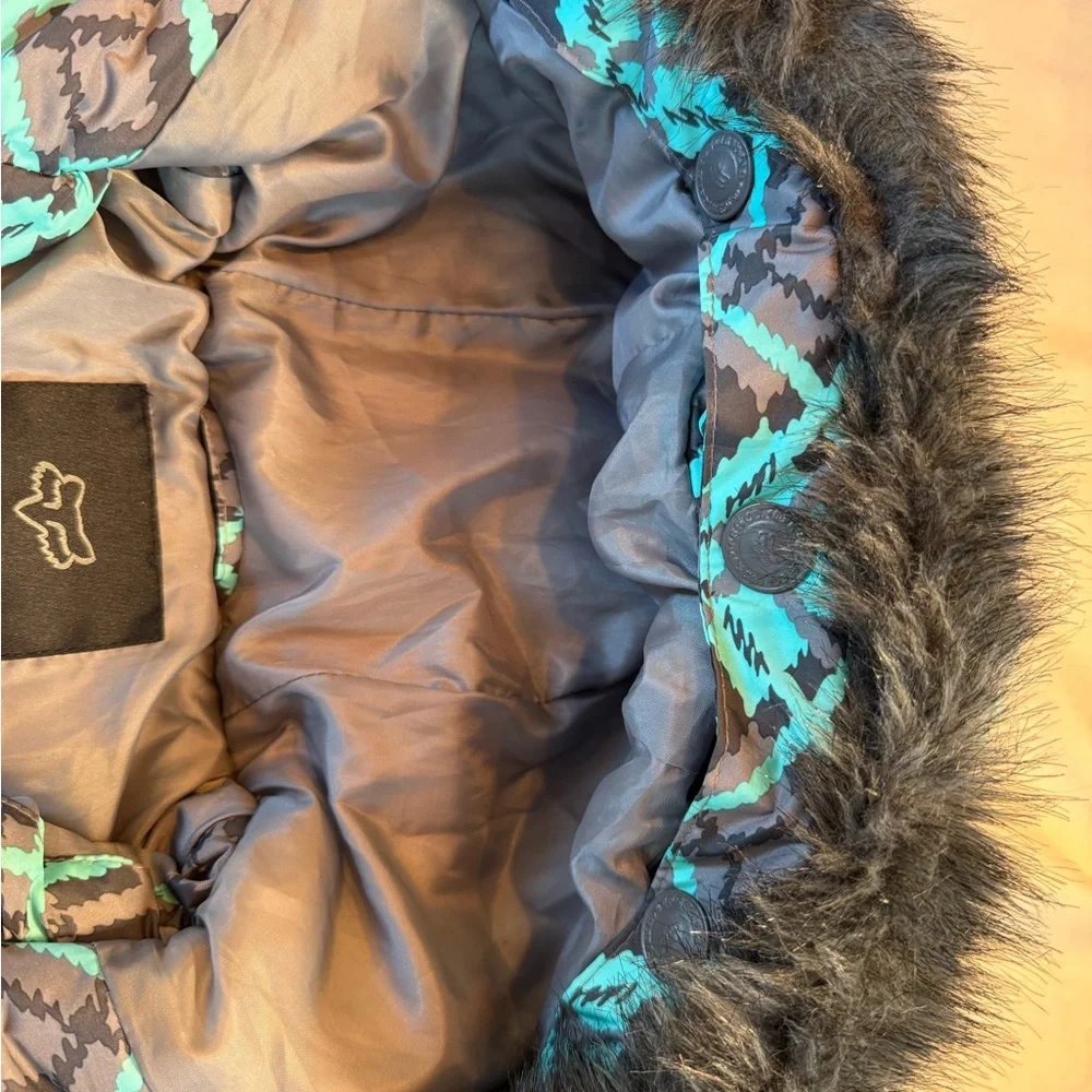 Fox Racing‎ Girls Coat Turquoise, Gray And Black Size Medium